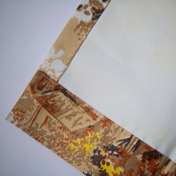 2 Vintage Retro 70s Pinch Pleat Floral Curtain Panels 82" Long *Stains On Back* - Picture 9 of 9